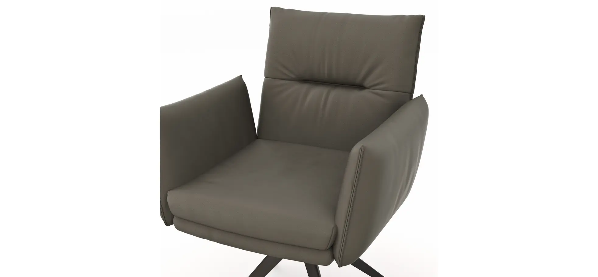 Armlehnstuhl Coscino - Leder, Schlamm