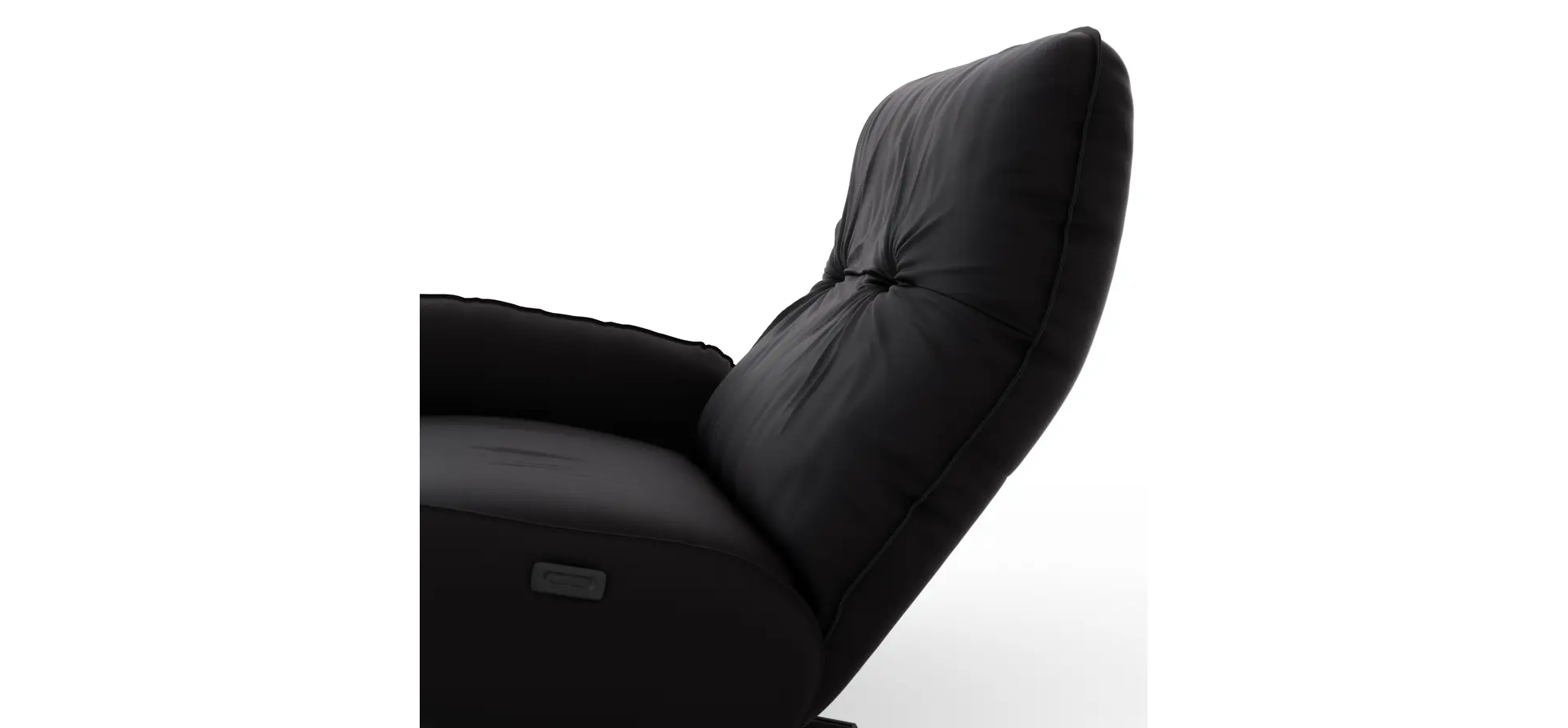 Loungesessel Lovere - Leder, Schwarz, Armlehne links