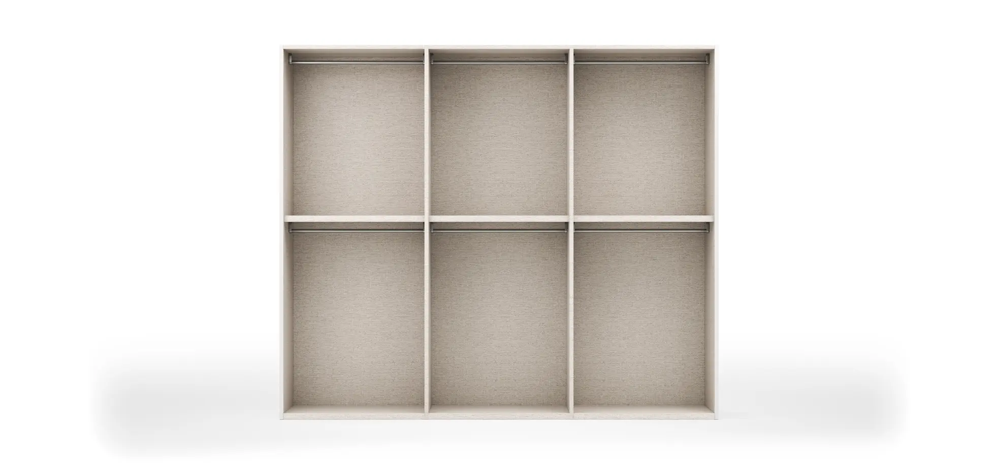 Drehtürenschrank Loretto - B ca. 280 cm, Lack matt, Weiß