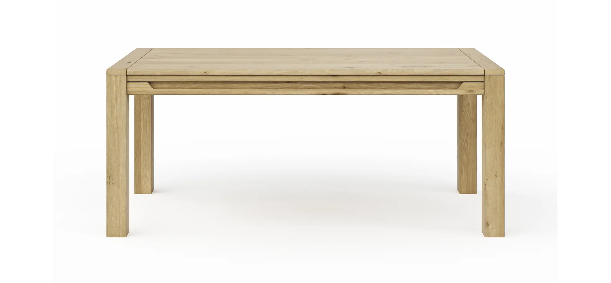 Esstisch Amora - ausziehbar, LB ca. 180x90 cm, Wildeiche massiv bianco