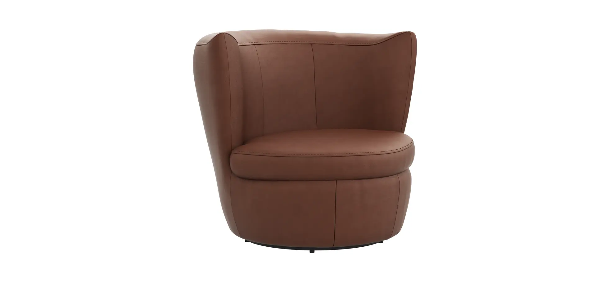 Sessel Cativa - drehbar, Leder, Cognac 131653