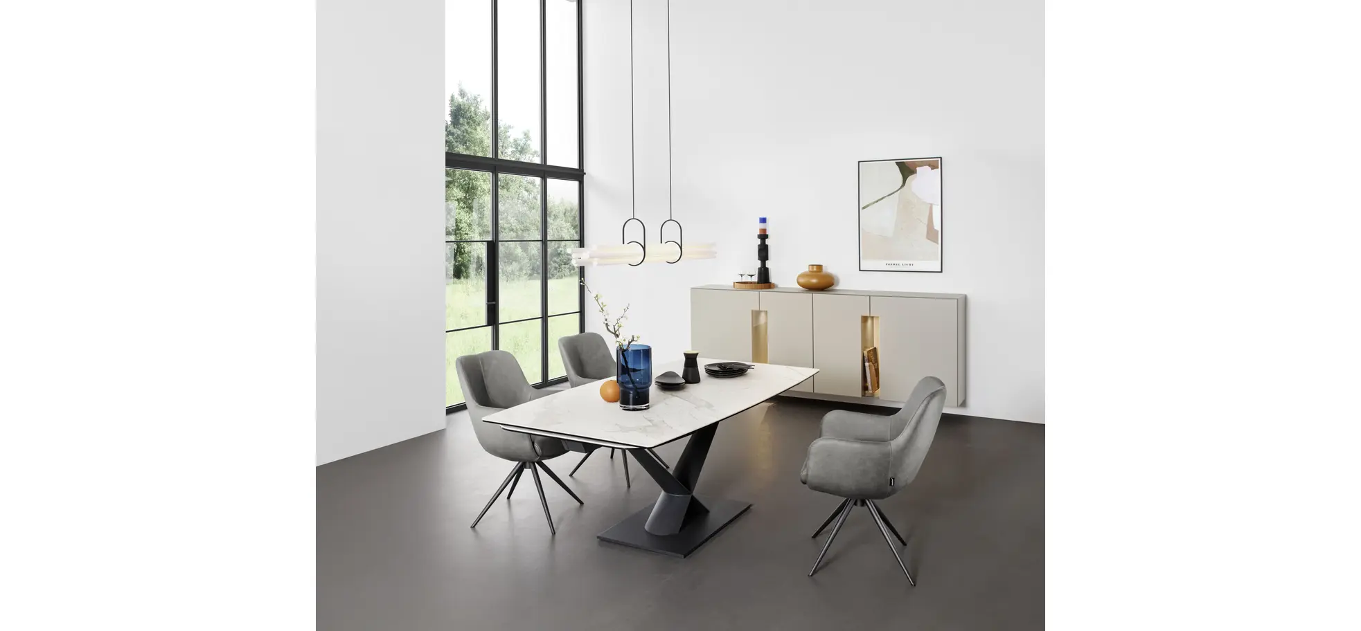 Armlehnstuhl Mis - Leder, Dunkelgrau, Gestell, Anthrazit