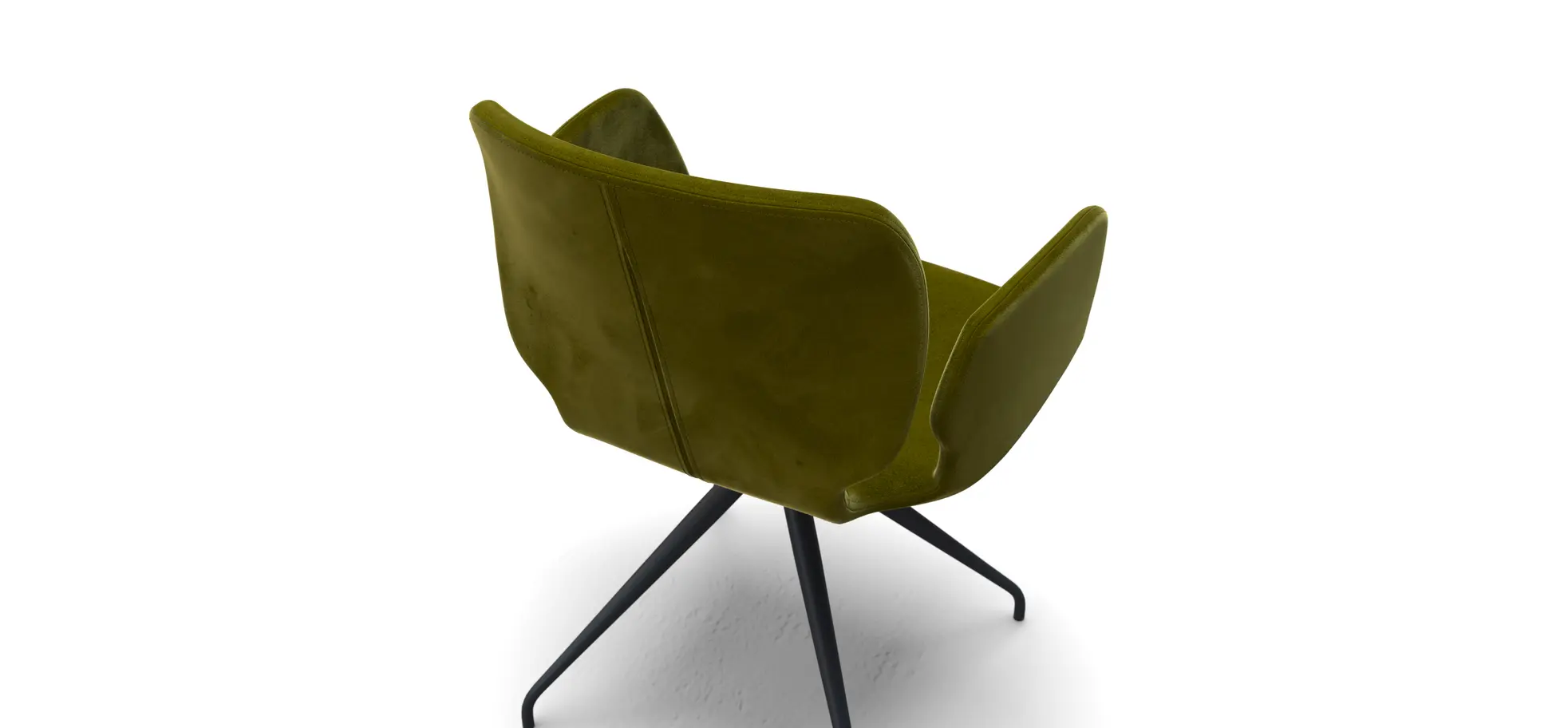 Armlehnstuhl Saltino - Stoff, Schlammgrün