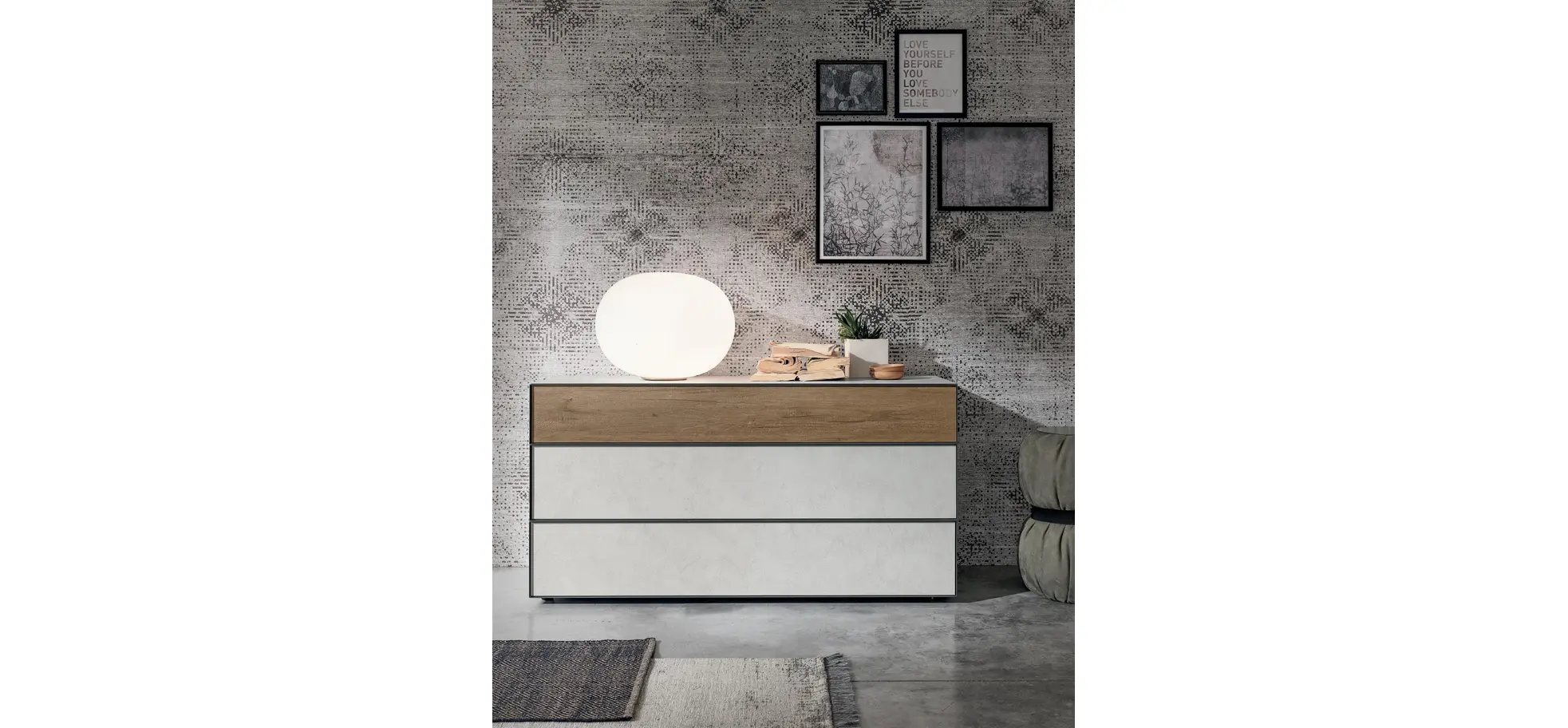 Kommode Loretto - BHT ca. 135x70x53 cm, Lack matt, Salbeigrün