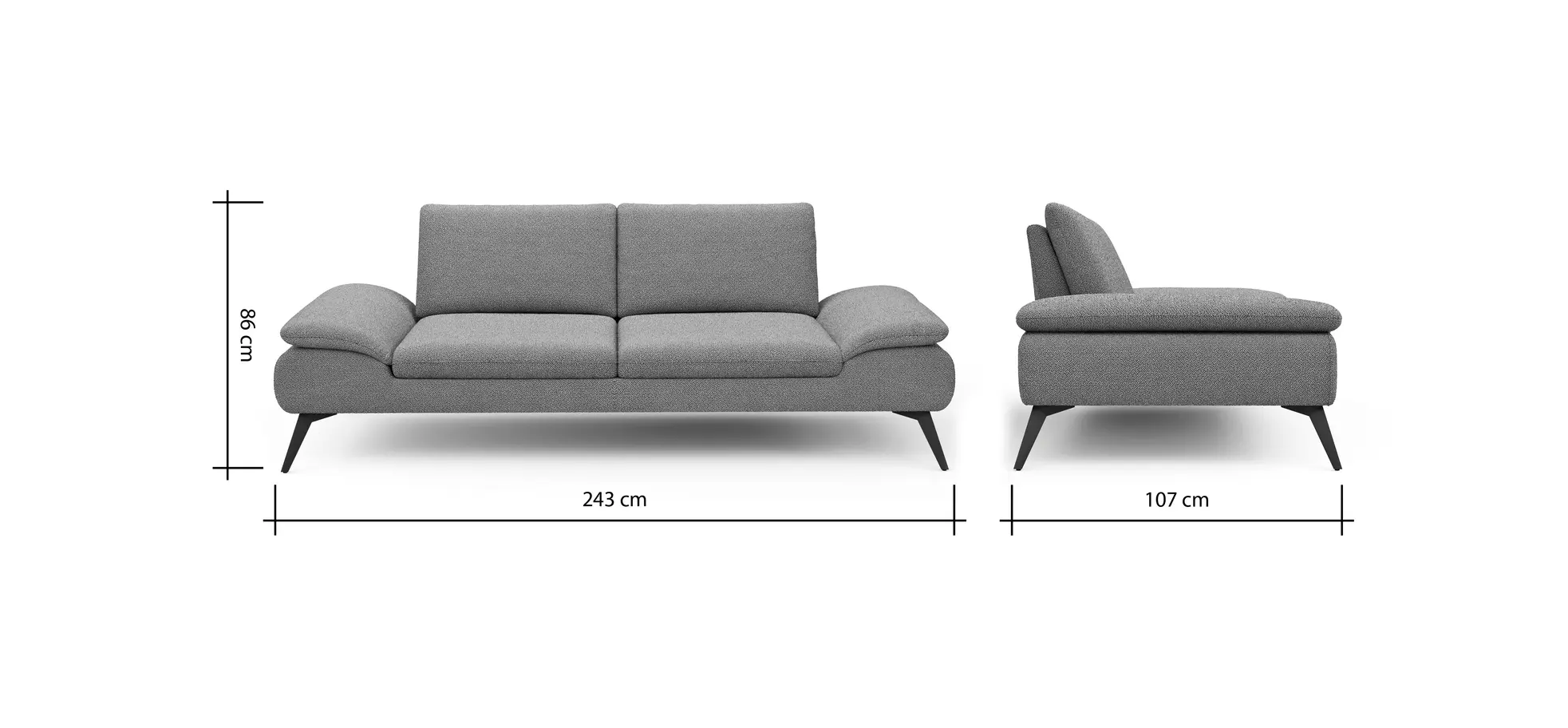 Sofa Collina - 3-Sitzer, Stoff, Eukalyptus