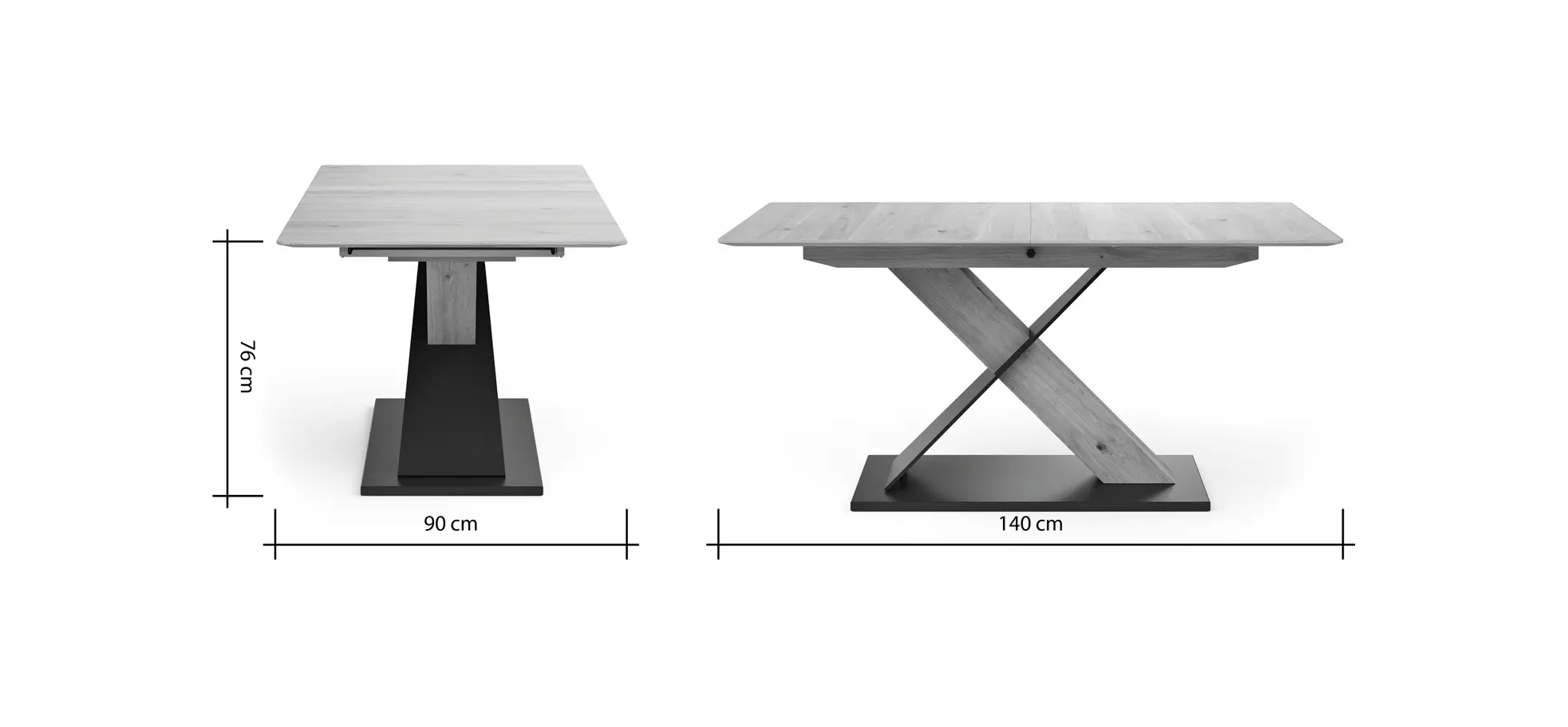 Esstisch Dinner - verlängerbar, LB ca. 140x90cm, Eiche furnier