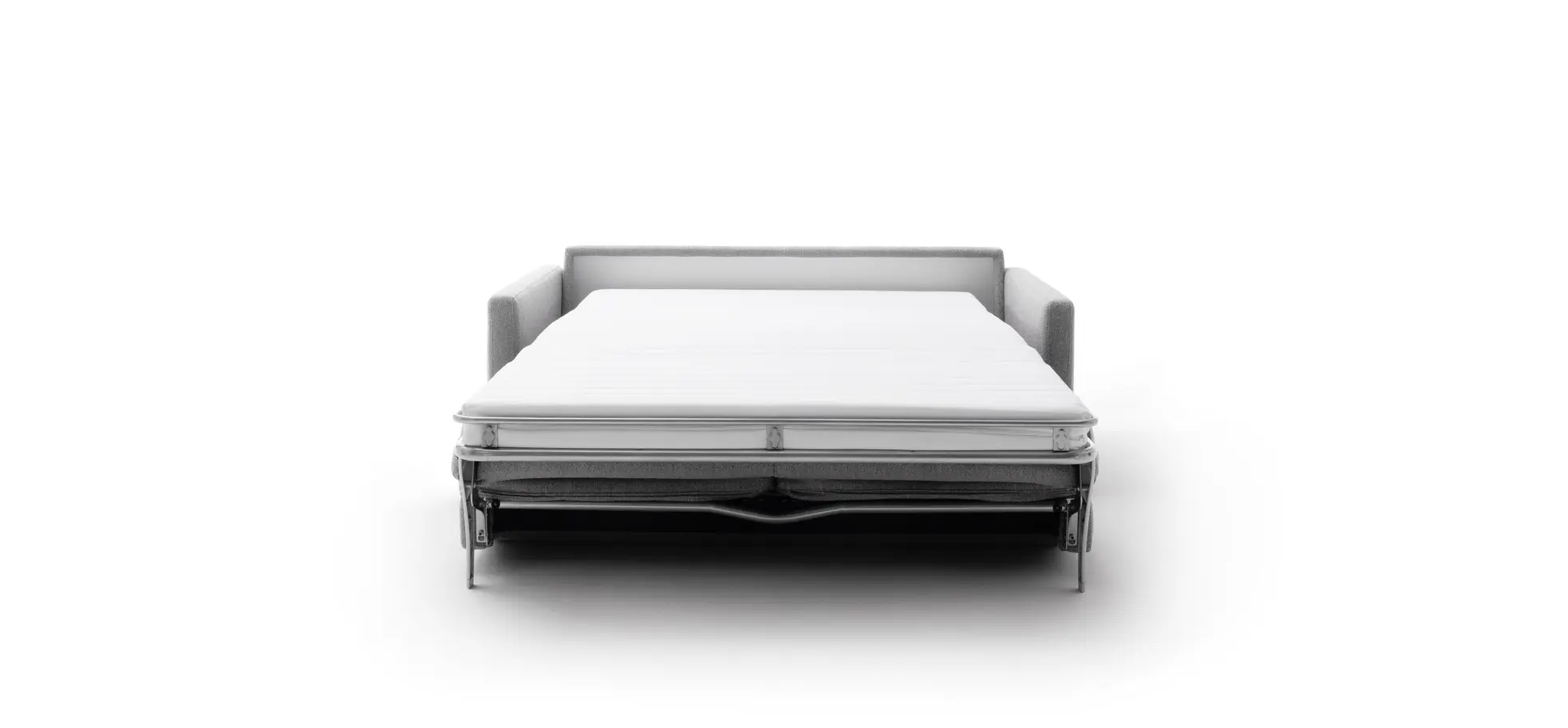 Sofa Nuoro - 2,5-Sitzer inkl. Schlaffunktion, Armlehne mit Kufe, Stoff, Grau