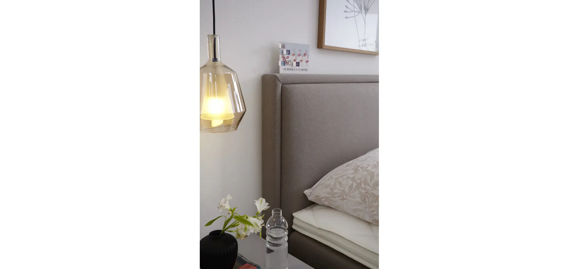 Boxspringbett Valencia - Liegefläche ca. 160x200 cm, Stoff, Mauve