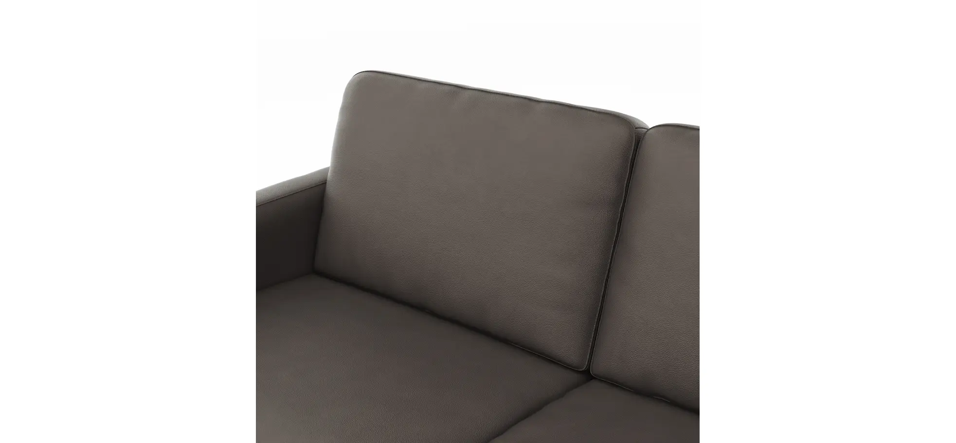 Sofa Enna - 3-Sitzer, Armlehne A, Leder, Schwarz, Kufe, Schwarz