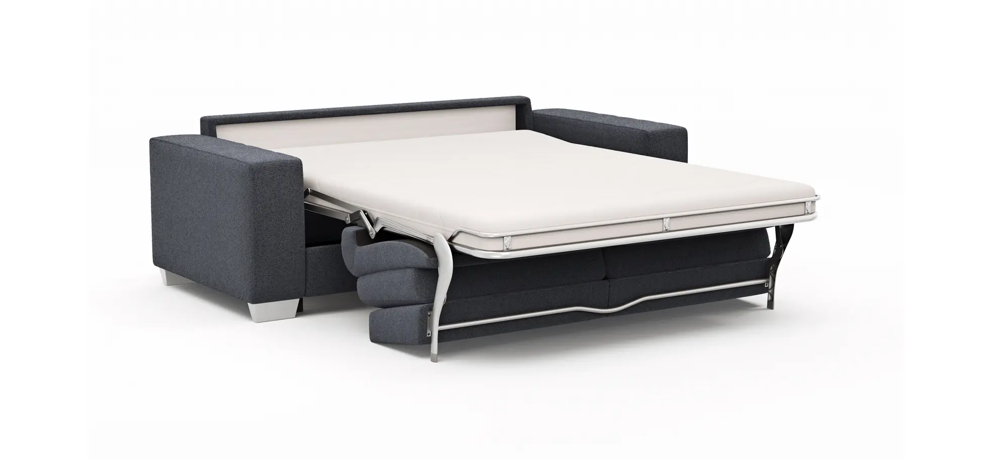 Sofa Nuoro - 2,5-Sitzer inkl. Schlaffunktion, Armlehne breit, Stoff, Eisblau