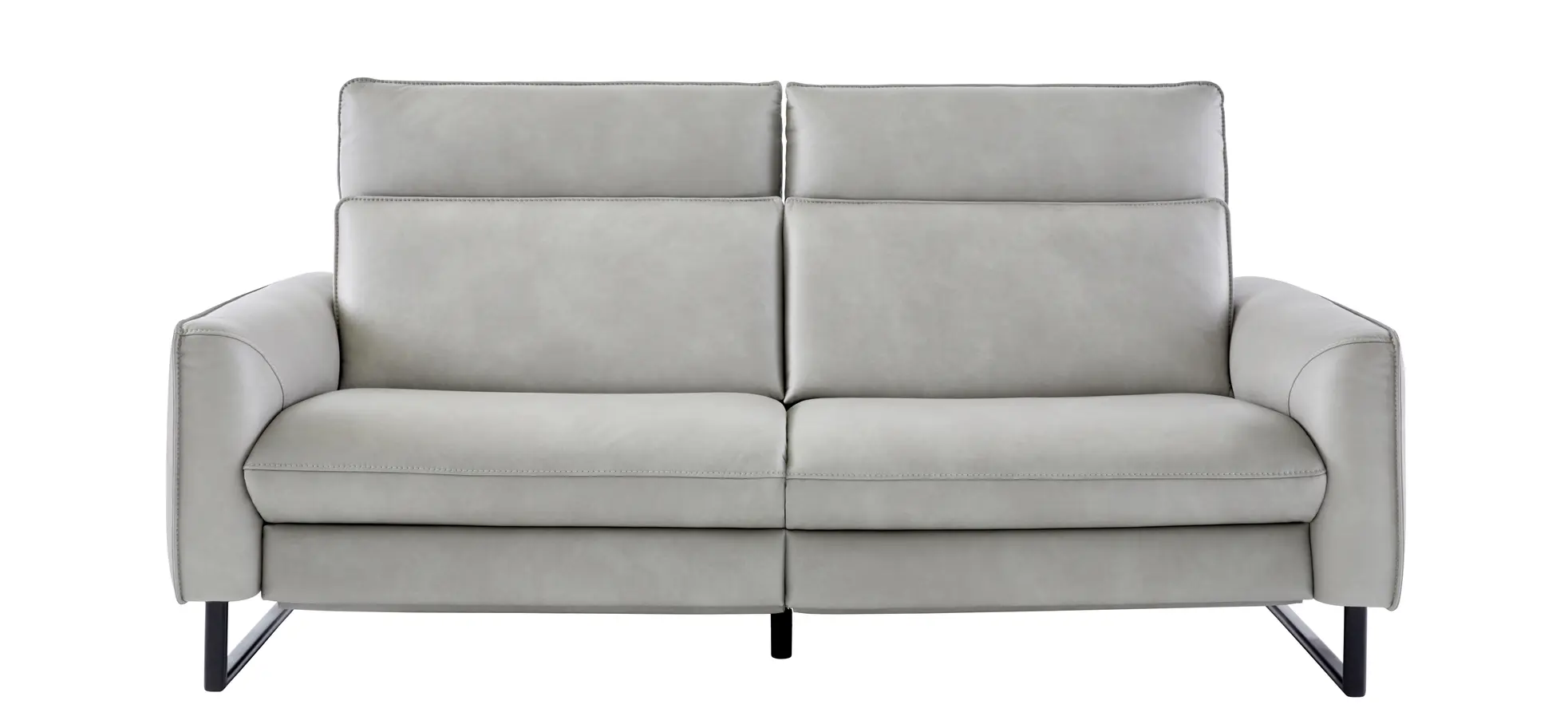 Sofa Avela - 3-Sitzer inkl. Relaxfunktion und Kopfteil verstellbar motorisch, Leder, Steingrau 3028387