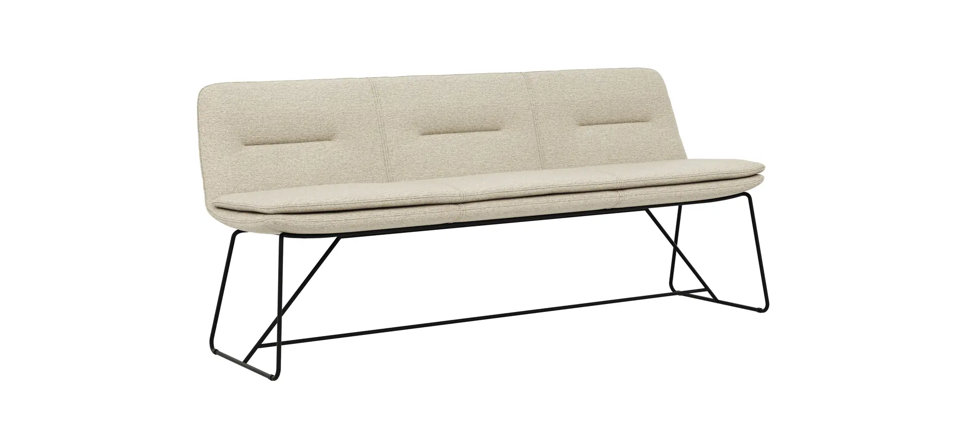 Polsterbank Macano - B ca. 200 cm, Stoff, Beige 102645