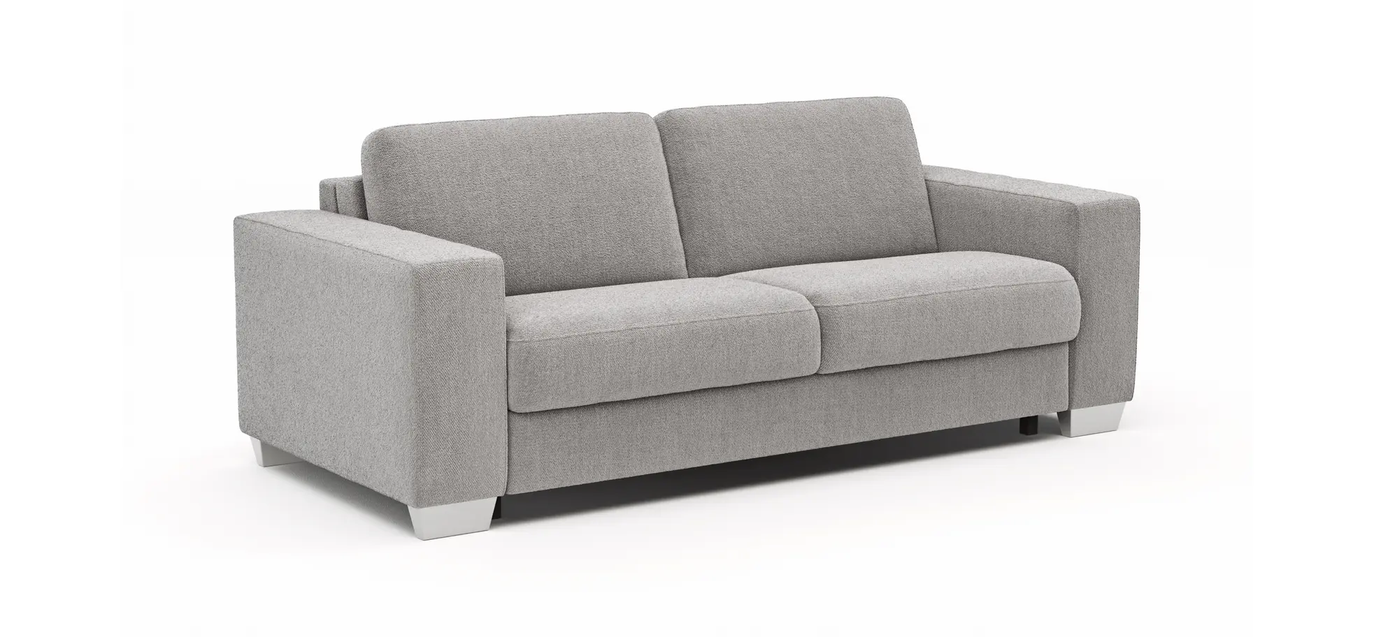 Sofa Nuoro - 2,5-Sitzer inkl. Schlaffunktion, Armlehne breit, Stoff, Grau