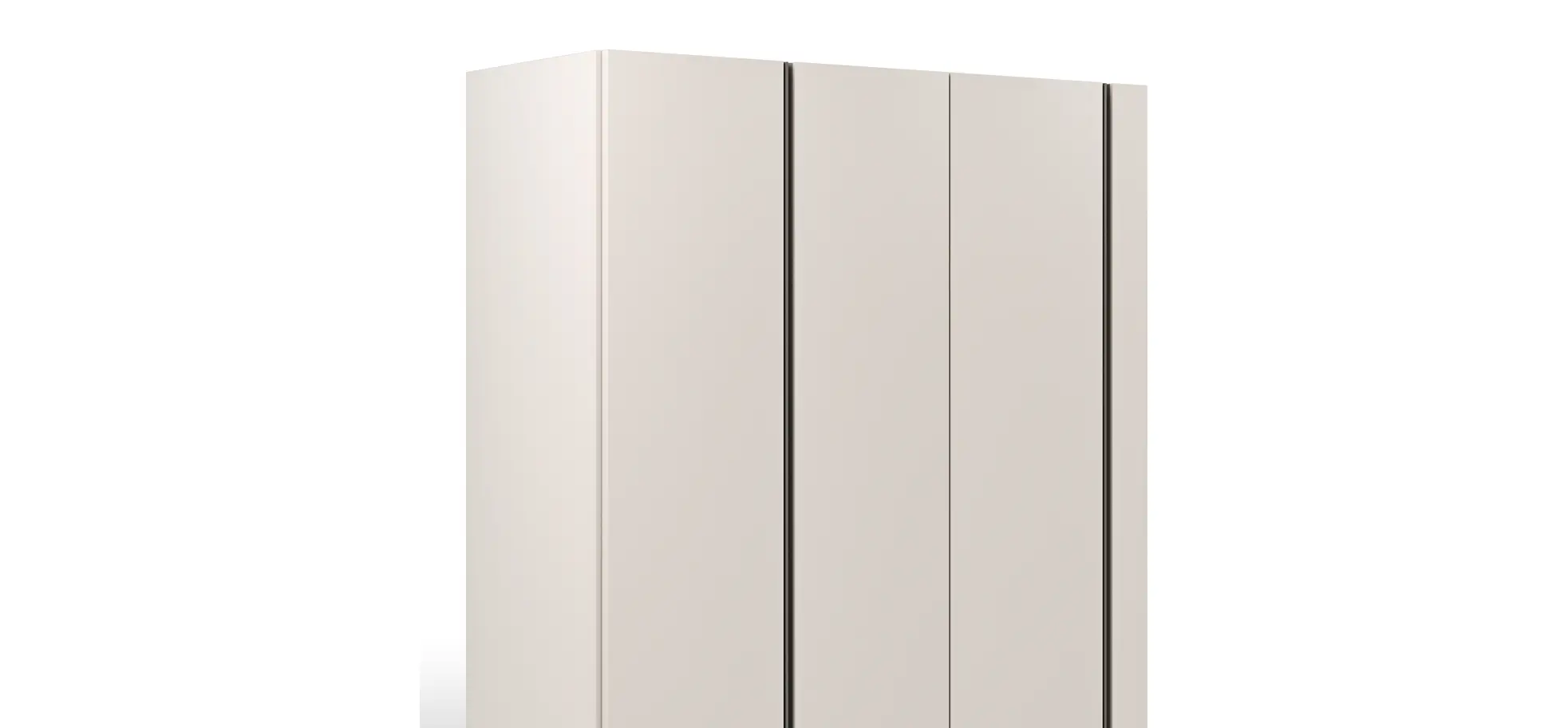 Drehtürenschrank Loretto - B ca. 280 cm, Gola, Lack matt, Perlmutt