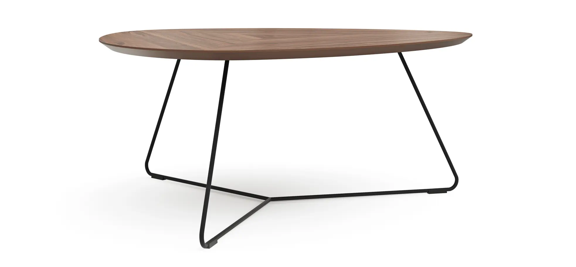 Couchtisch Fano - LBH ca. 96x86x38 cm, Nussbaum, Furnier