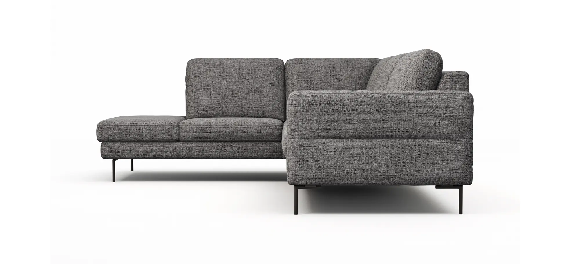 Ecksofa  Enna - Ecke links, 3-Sitzer, Sitzvorzug (motorisch), Stoff, Graphit
