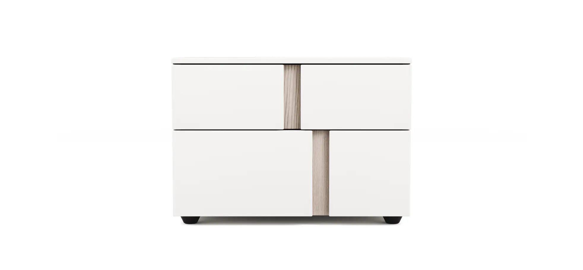 Nachttisch Loretto - Lack matt, Weiß