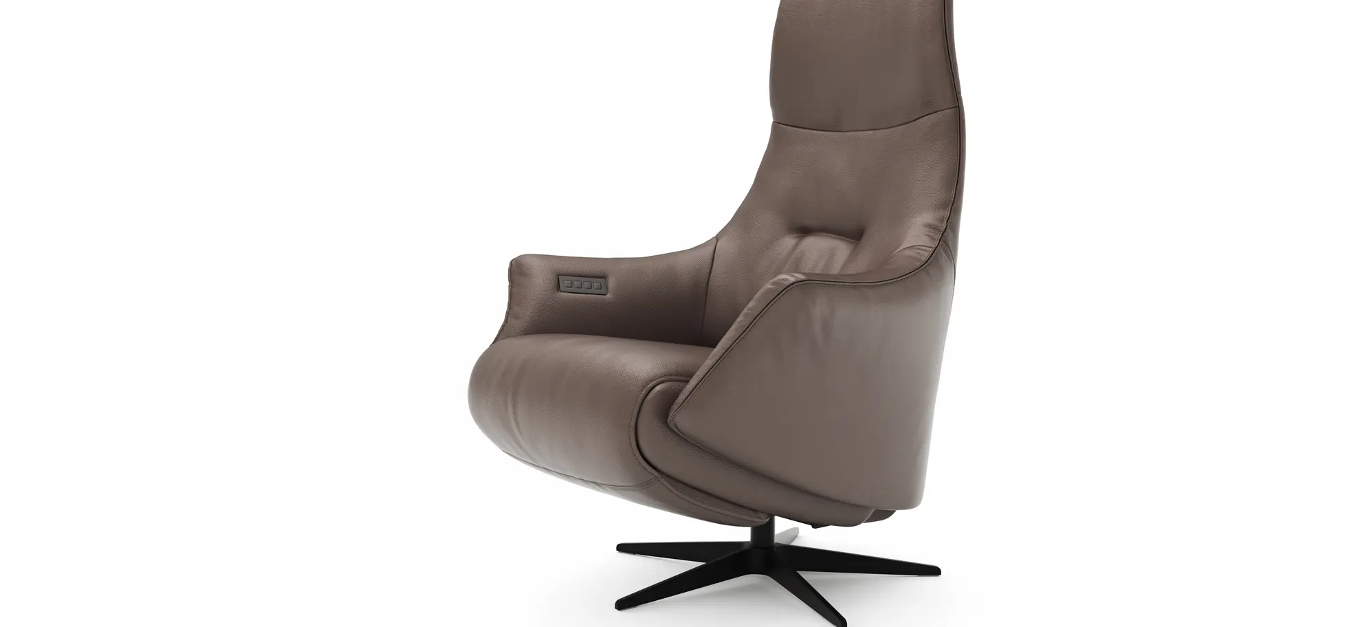 Relaxsessel Girona - Relaxfunktion (motorisch), Leder, Braun