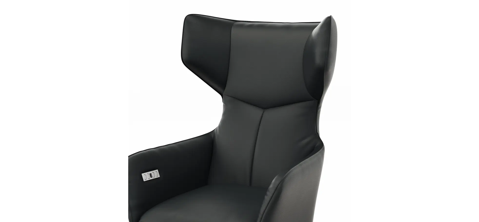 Sessel Noto Relax II - Rückenlehne und Fußteil verstellbar (motorisch), Leder, Schwarz