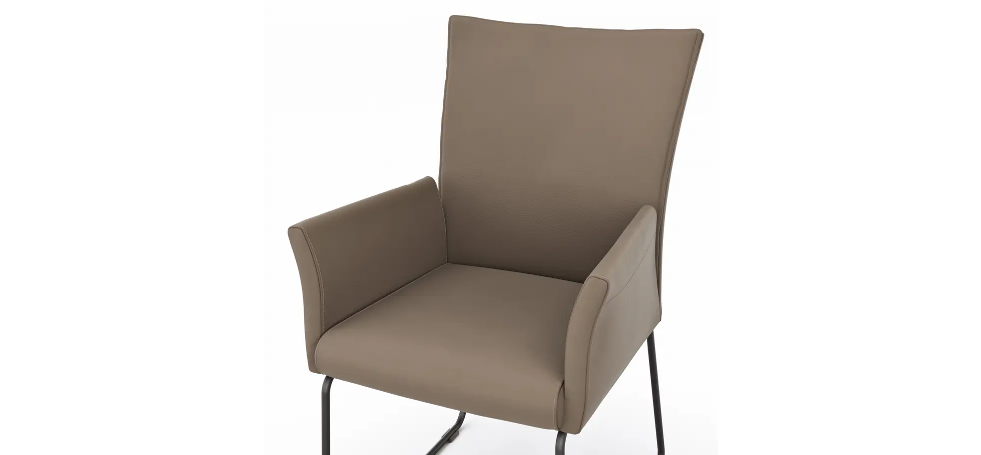 Armlehnstuhl Florea - Leder, Kitt