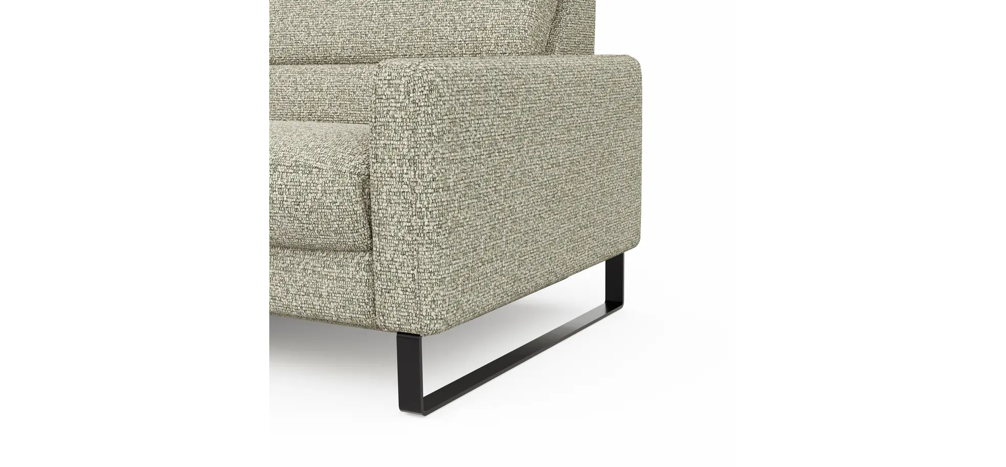 Ecksofa Valera - Longchair mit 3-Sitzer rechts inkl. Rückenlehne verstellbar und Relaxfunktion motorisch, Stoff, Limone