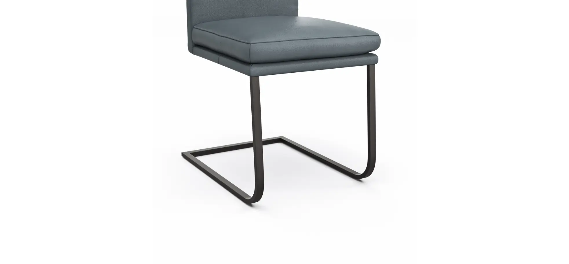 Freischwinger Valloni, Leder, Hellblau