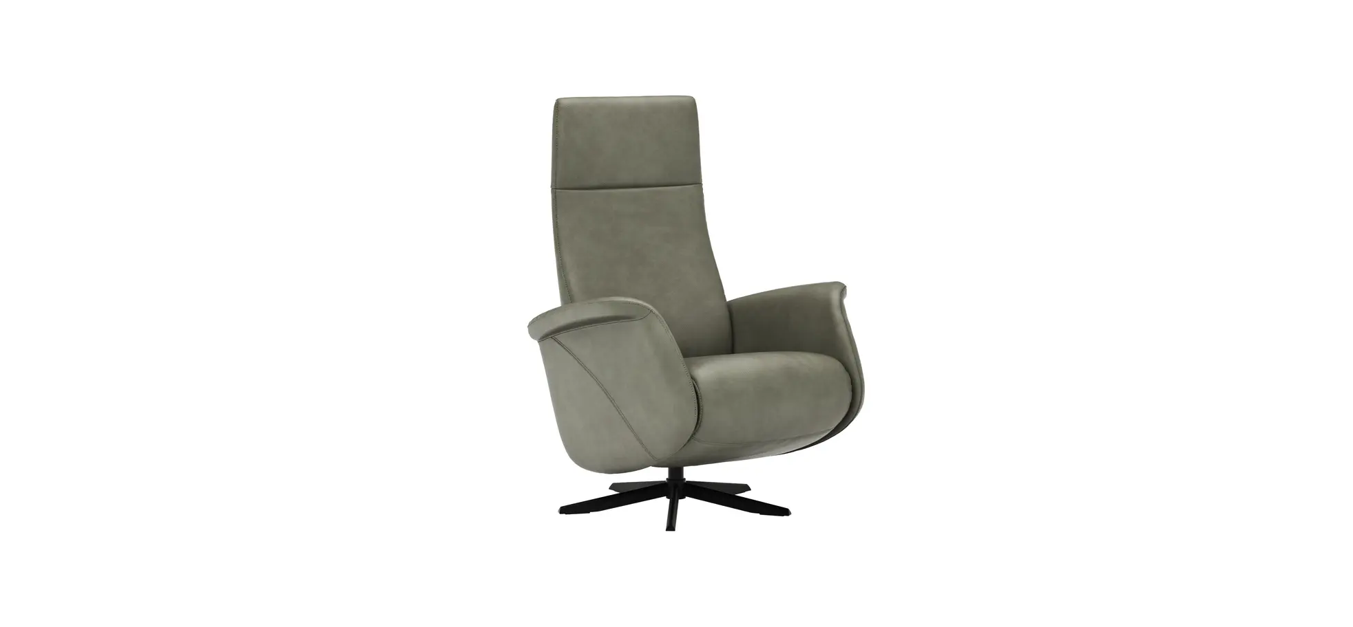 Sessel Girona - Relaxfunktion (motorisch), Leder, Moos 120179