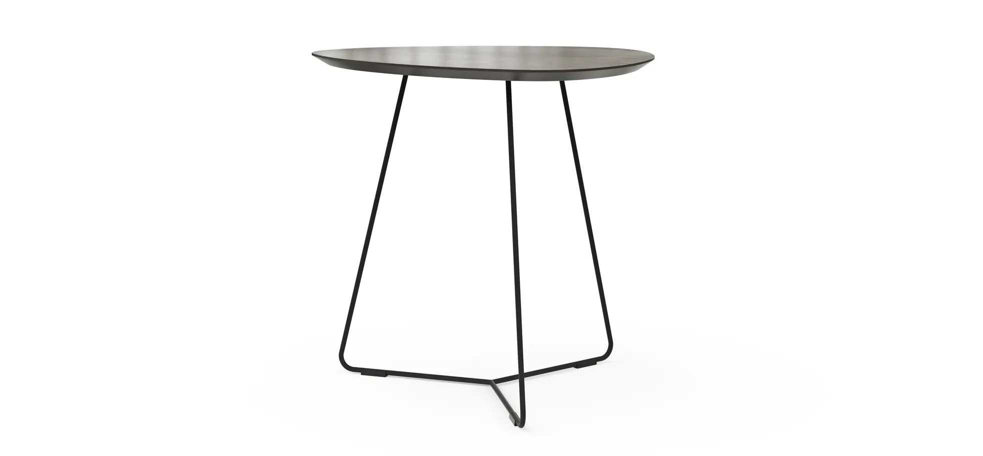 Ecktisch Fano - LBH ca. 59x50x55 cm, HPL Laminat, Graubraun