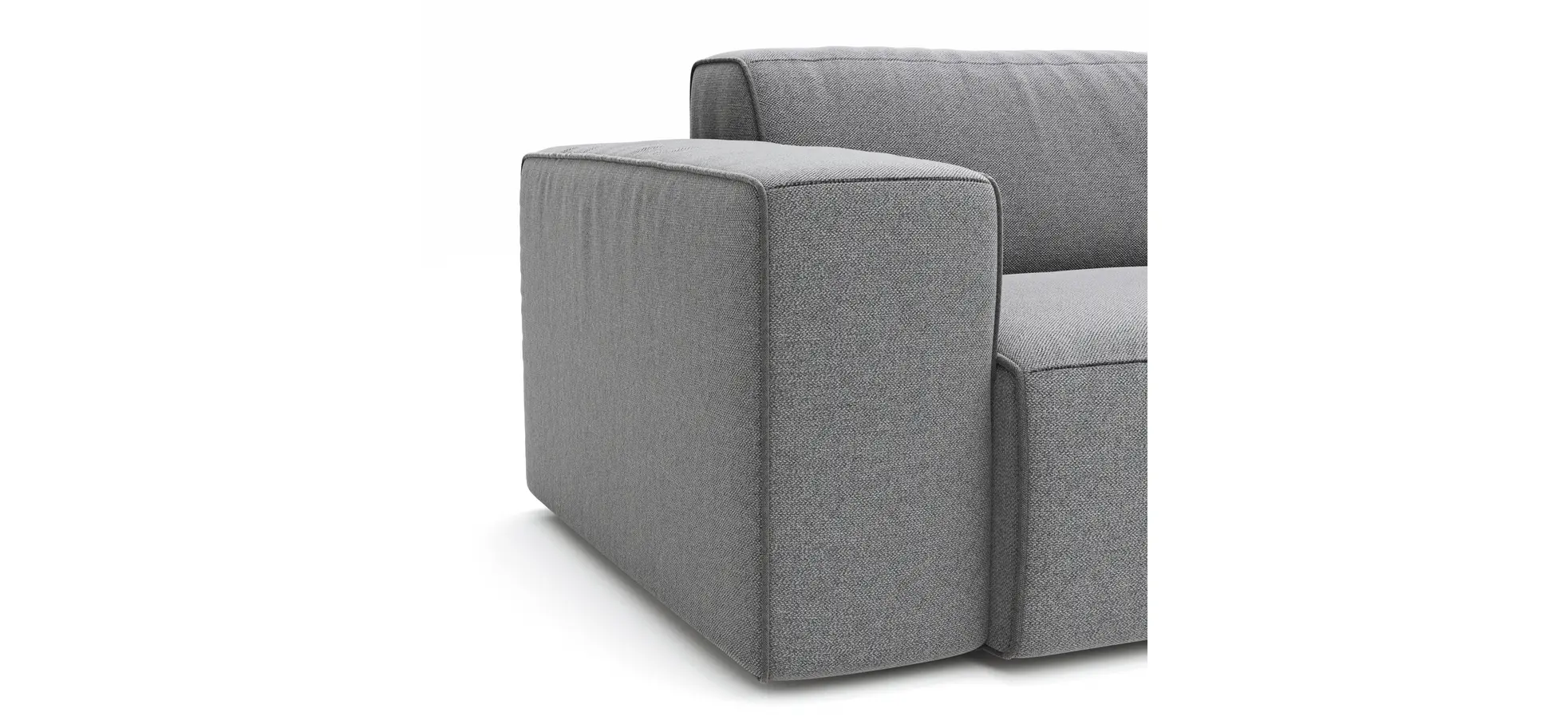 Sofa Elementos - 3-Sitzer, Stoff, Grau