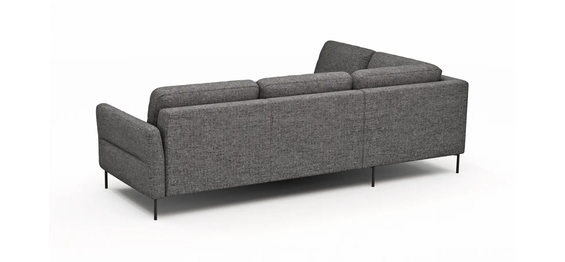 Ecksofa  Enna - Ecke links, 3-Sitzer, Sitzvorzug (motorisch), Stoff, Graphit