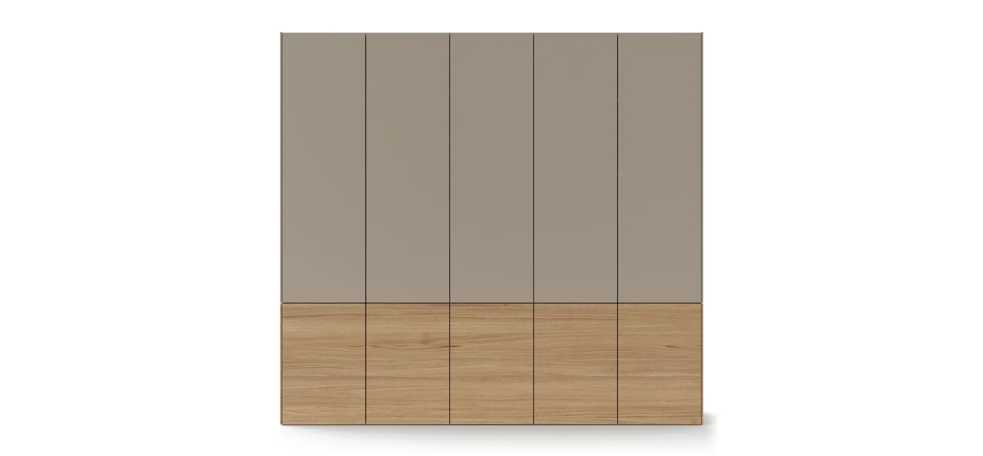 Drehtürenschrank Matera - BHT ca. 251x235x60 cm, Lack Matt, Kaschmir, Eiche, Milk
