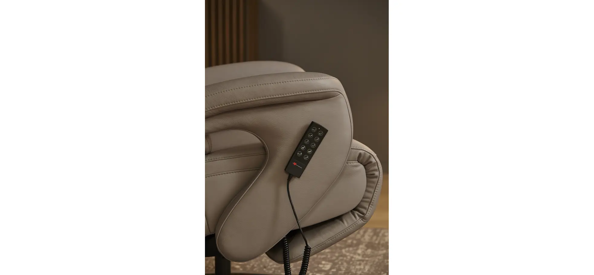 Relaxsessel Sitz.Konzept 4.0 - Größe XL, Fußteil/Kopfteil und Rückenlehne verstellbar (motorisch) mit Aufstehhilfe, Leder, Grau