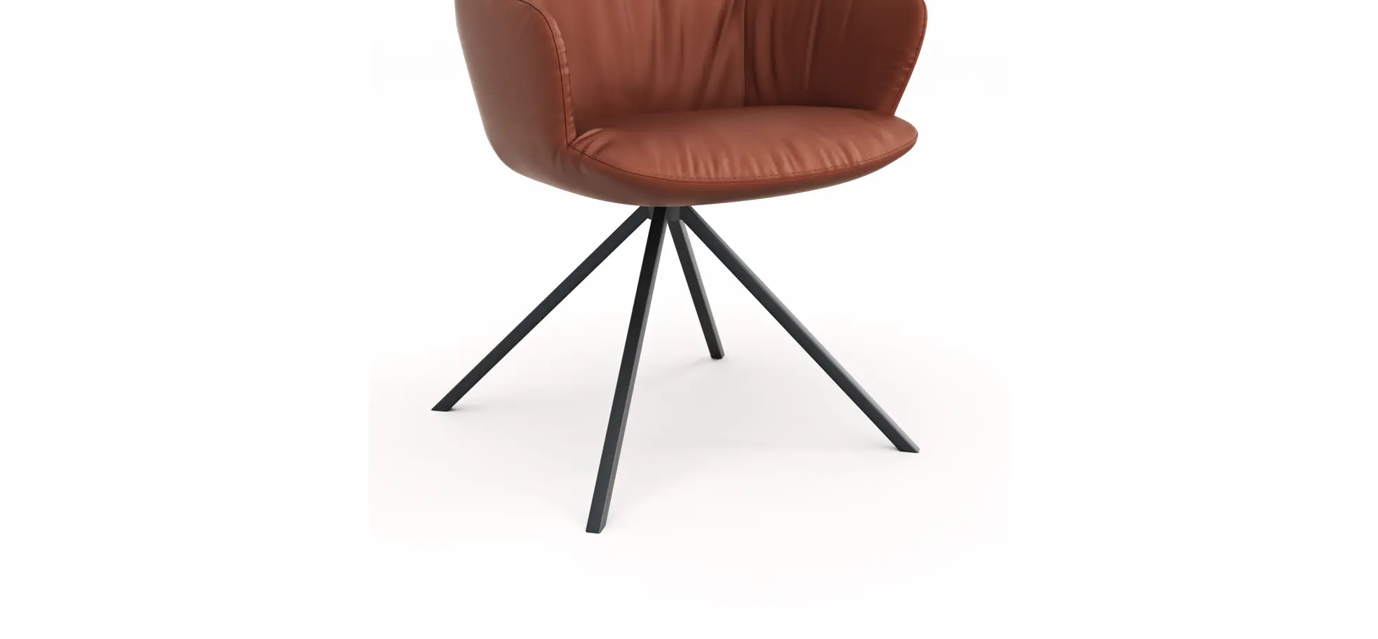 Armlehnstuhl Pegara - Leder, Rost