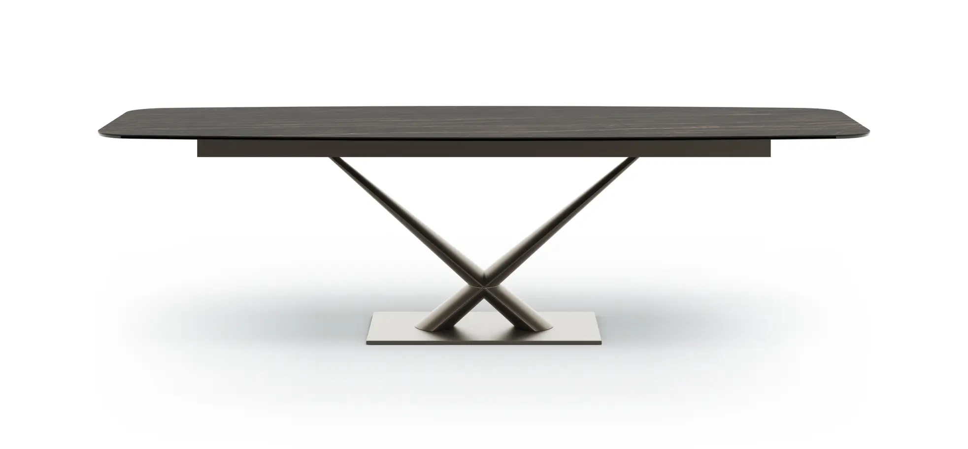 Esstisch Savona - LB ca. 280x100 cm, Fix, Keramik, Schwarz, Bootsform