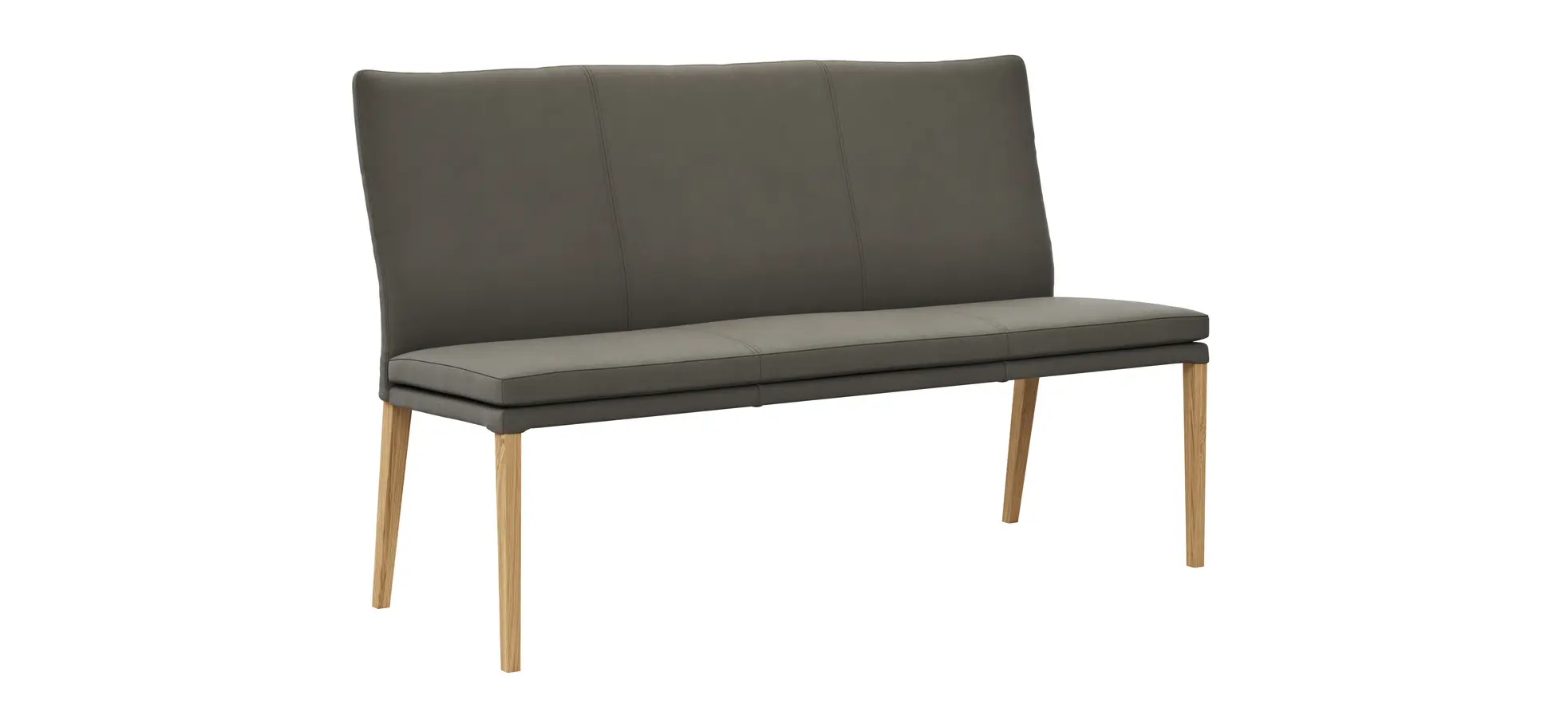 Polsterbank Tuma - Breite ca. 155 cm, Leder, Graubraun 134036