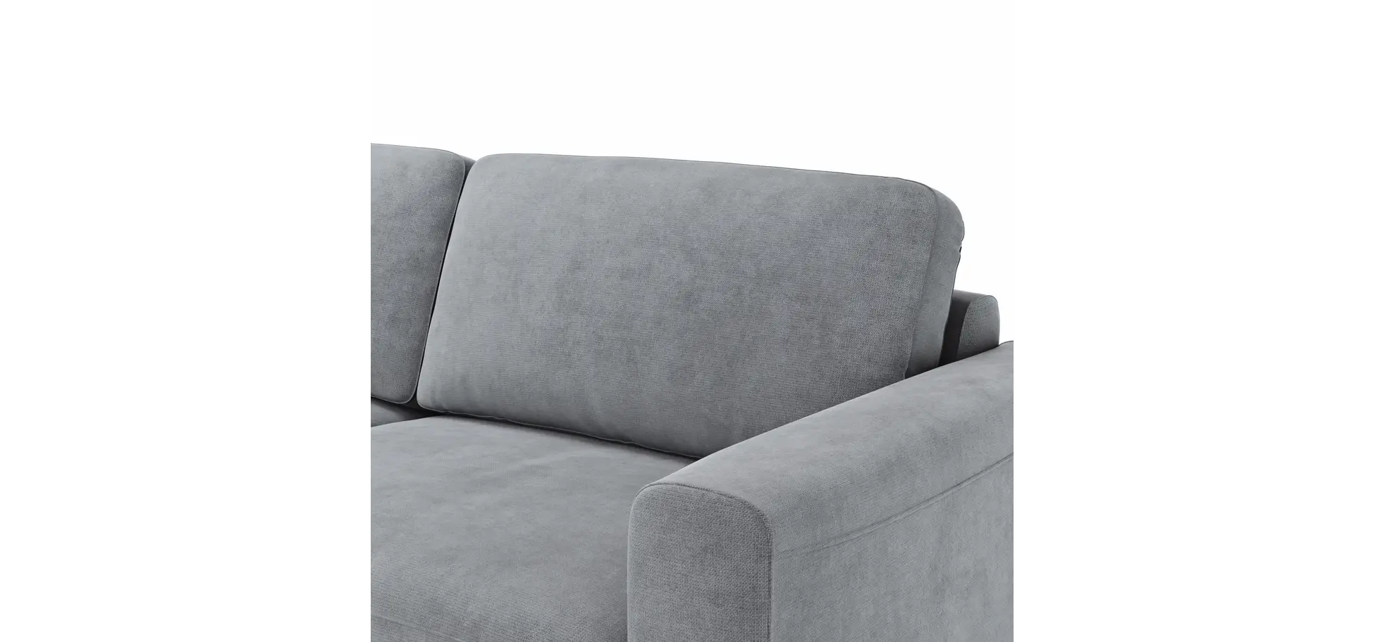 Ecksofa Oviedo - Longchair links mit 1,5-Sitzer inkl. Relaxfunktion (motorisch), Stoff, Grau
