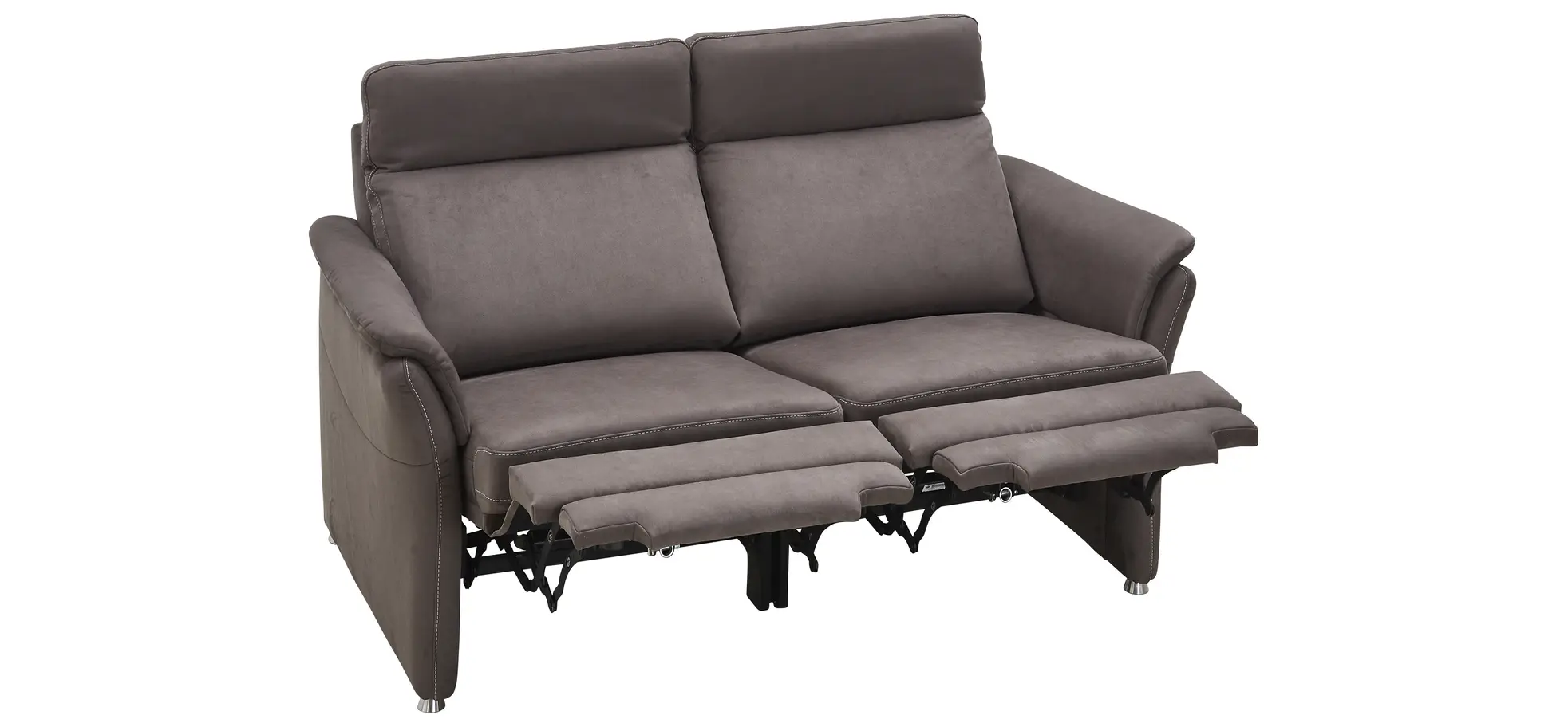 Sofa Arima H - 2-Sitzer inkl. Relaxfunktion (motorisch), Stoff, Dunkelbraun
