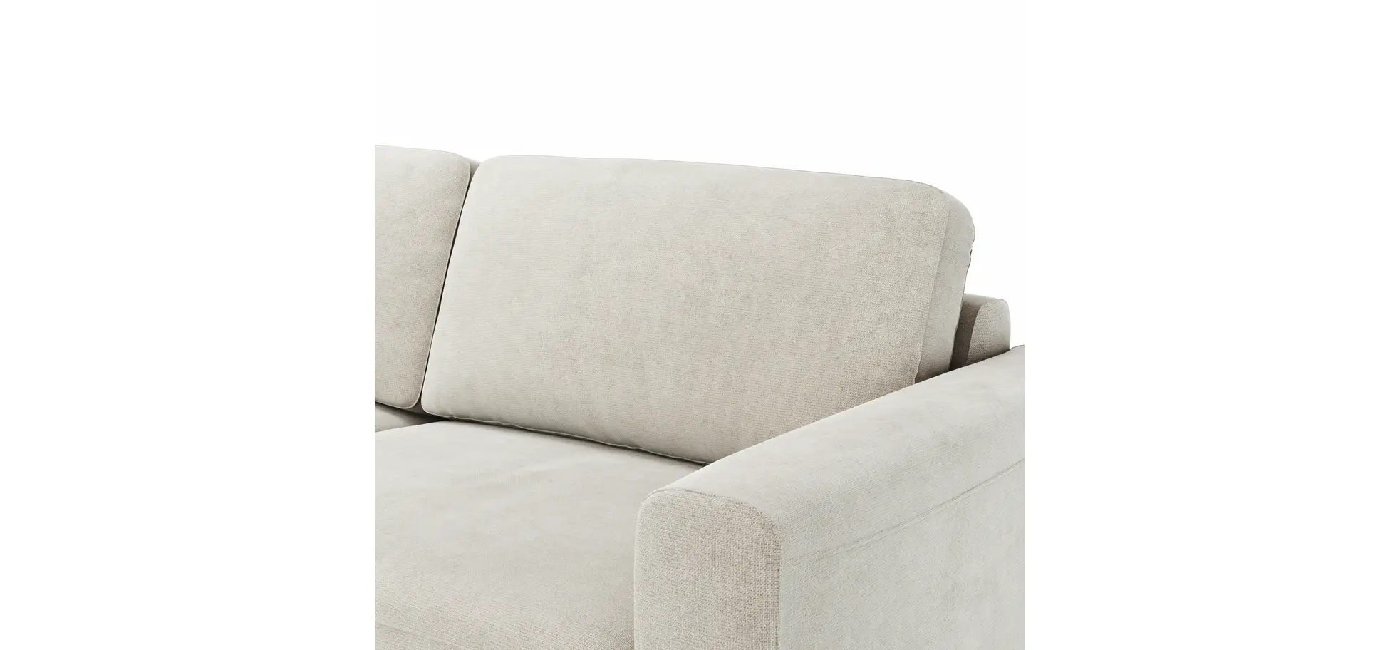 Ecksofa Oviedo - Longchair links mit 1,5-Sitzer inkl. Relaxfunktion (motorisch), Stoff, Natur