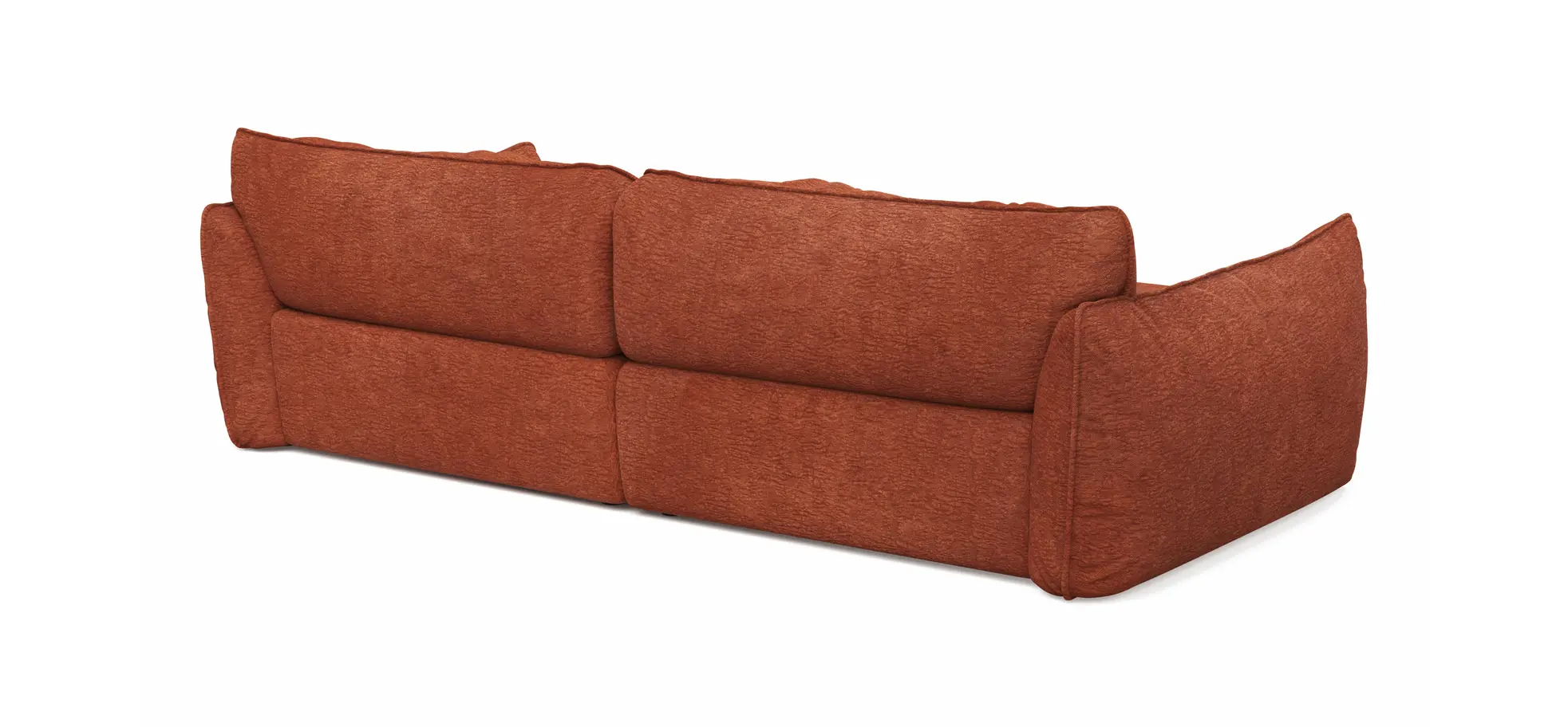 Ecksofa Fluffy - 2,5-Sitzer mit Longchair rechts inkl. Rückenlehne verstellbar, Stoff, Kupfer