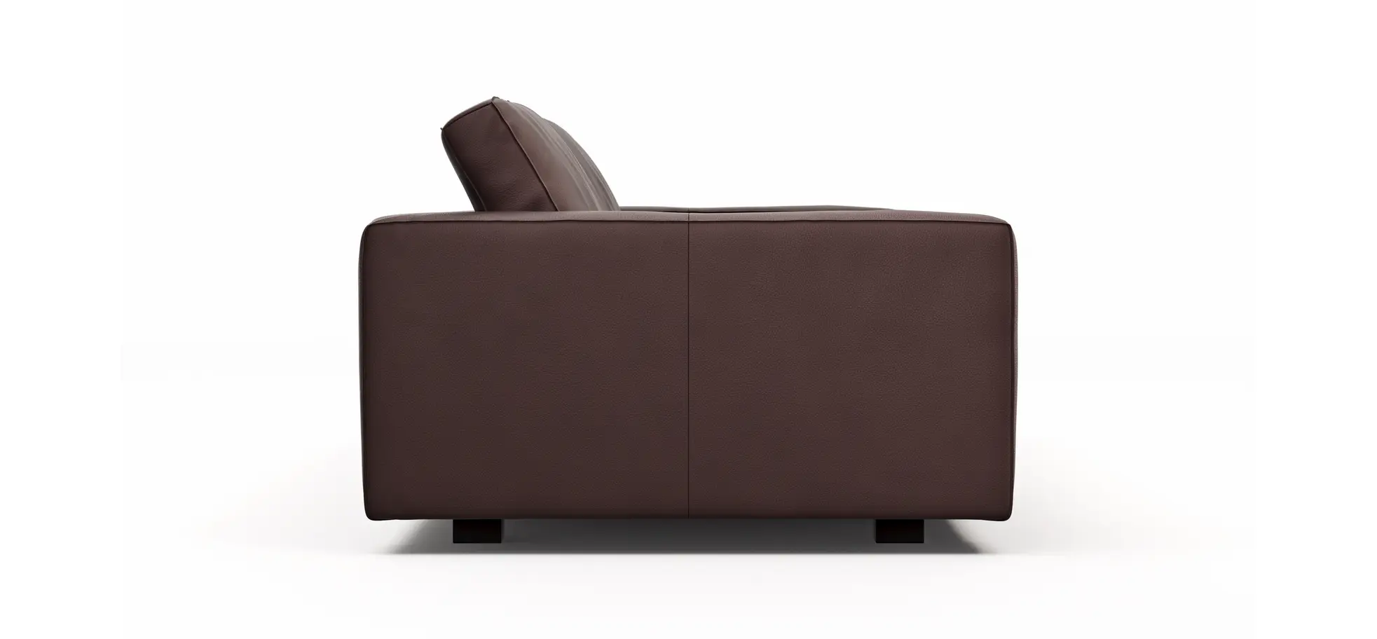  Sofa Aprino 2 - 3,5-Sitzer L, Dickleder, Dunkelbraun, Armlehne Block schmal