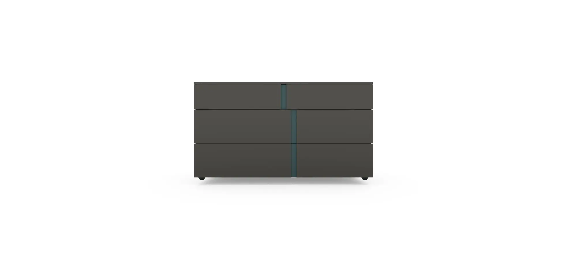 Kommode Loretto - BHT ca, 127x70x51 cm, Lack matt, Steingrau
