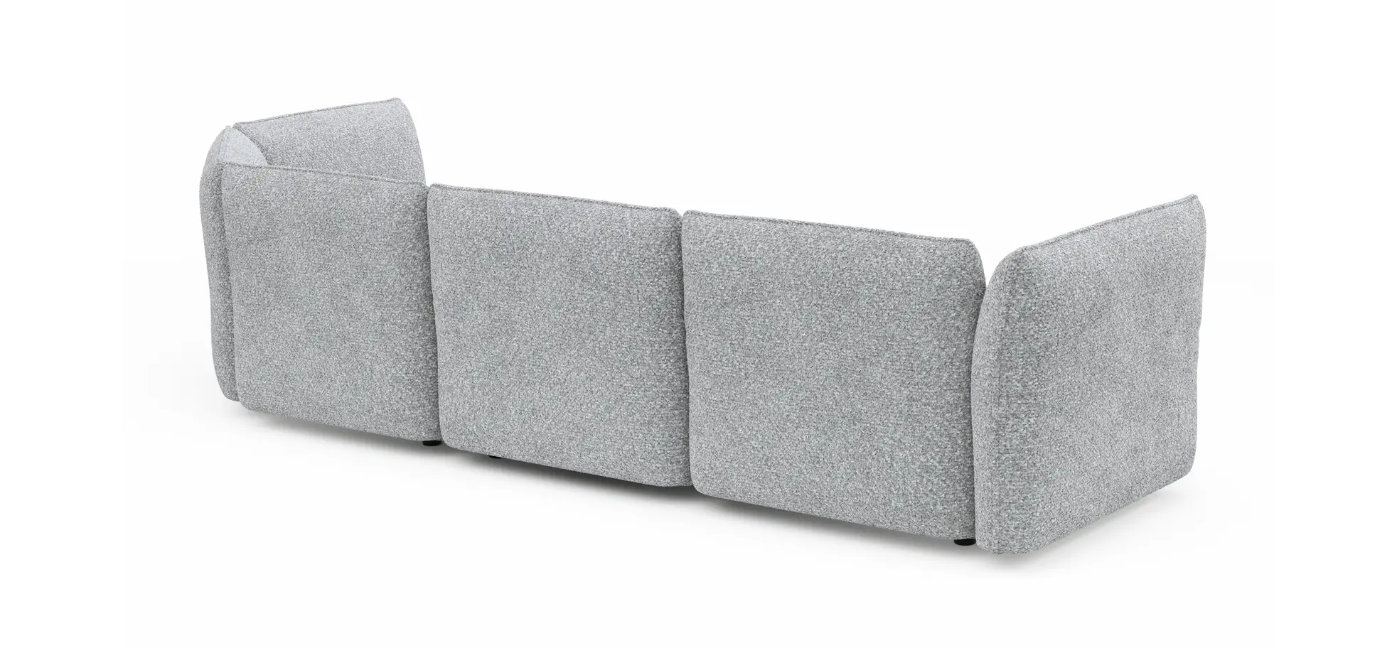 Trapezsofa Motone - 2-Sitzer mit Ecke rechts, Stoff, Hellgrau