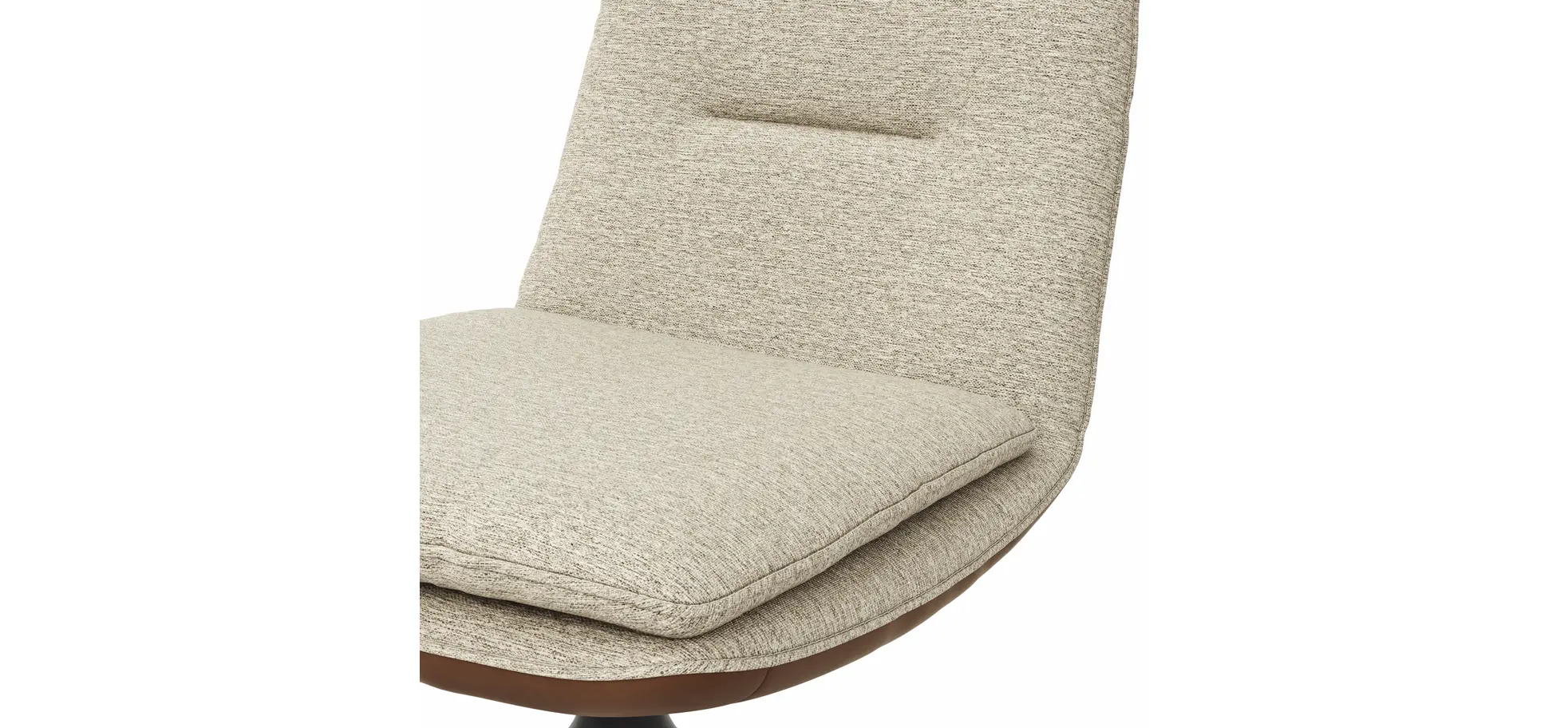 Polsterstuhl Macano - drehbar, Stoff & Leder, Beige, Cognac