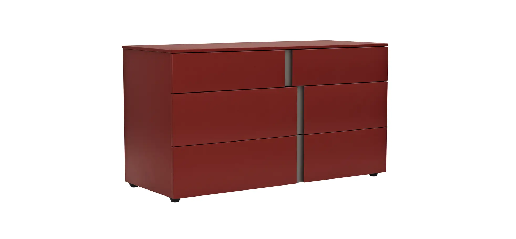 Kommode Loretto - BHT ca. 127x70x51 cm, Lack matt, Bordeaux 123775