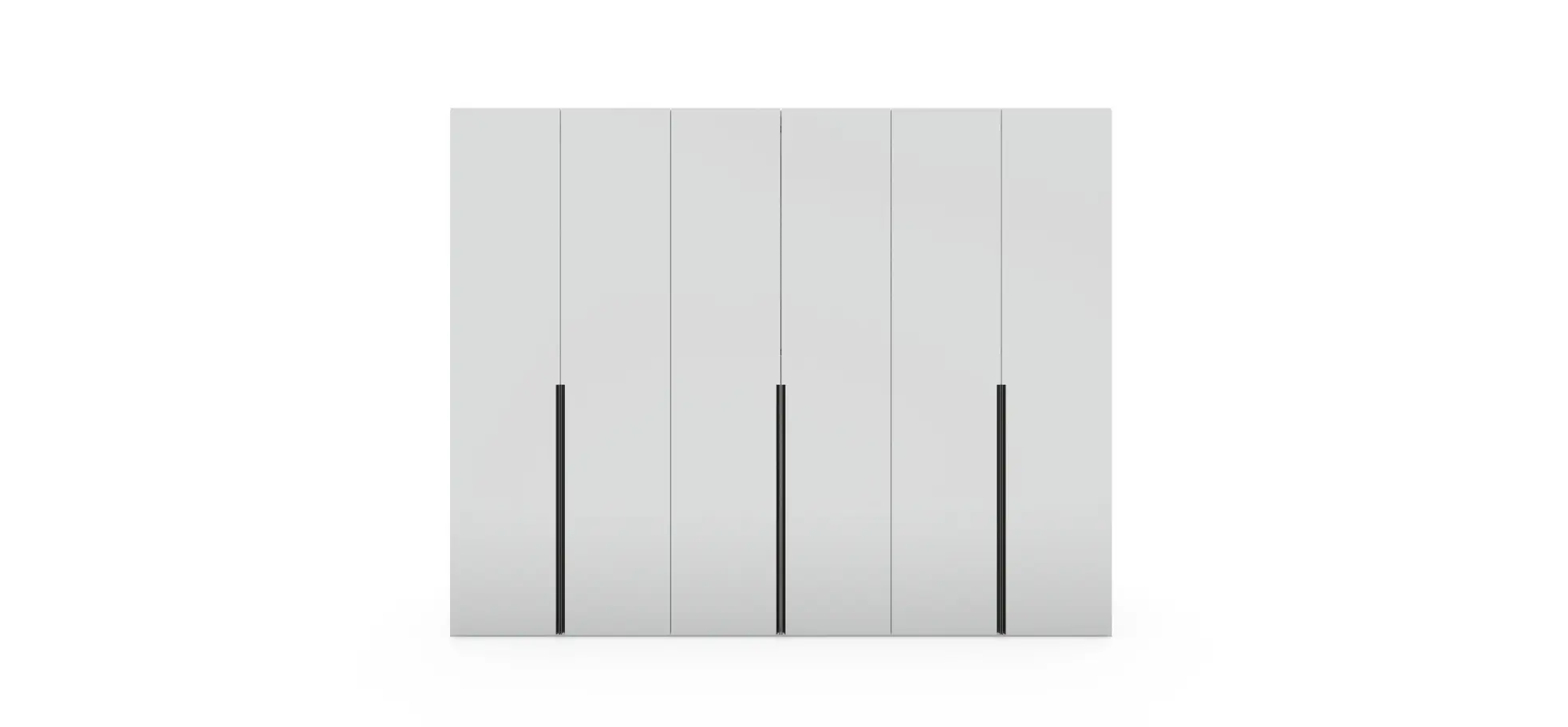 Drehtürenschrank Loretto - B ca. 280 cm, Lack matt, Weiß