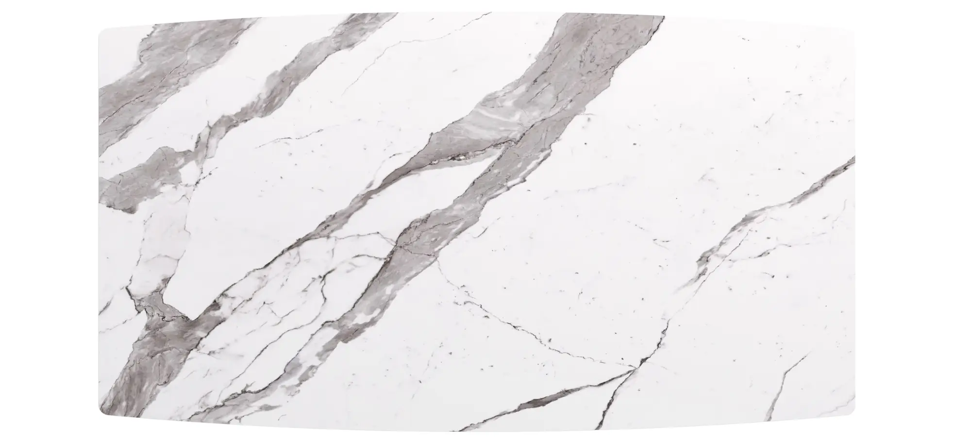 Esstisch Savona - LB ca. 200x100 cm, ausziehbar, Keramik, Weiß, Bootsform