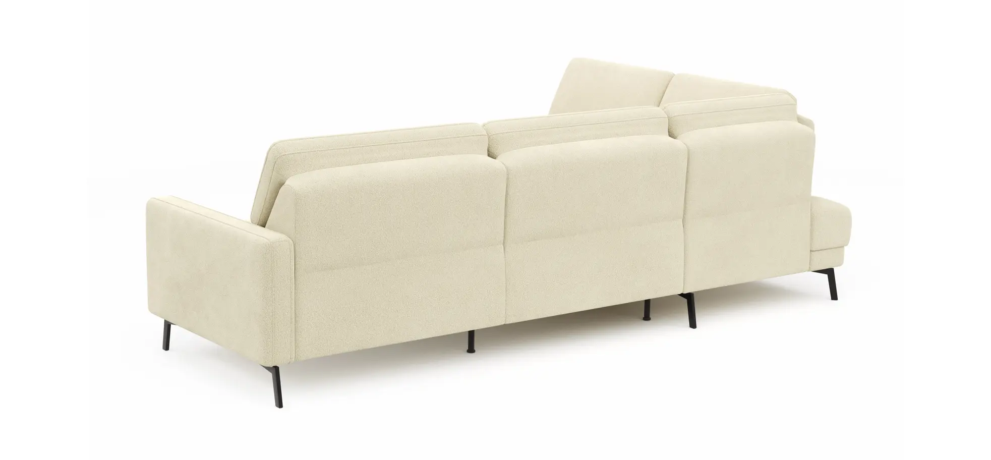 Ecksofa Valera - Ecke mit 3-Sitzer rechts inkl. Rückenlehne verstellbar, Stoff, Natur