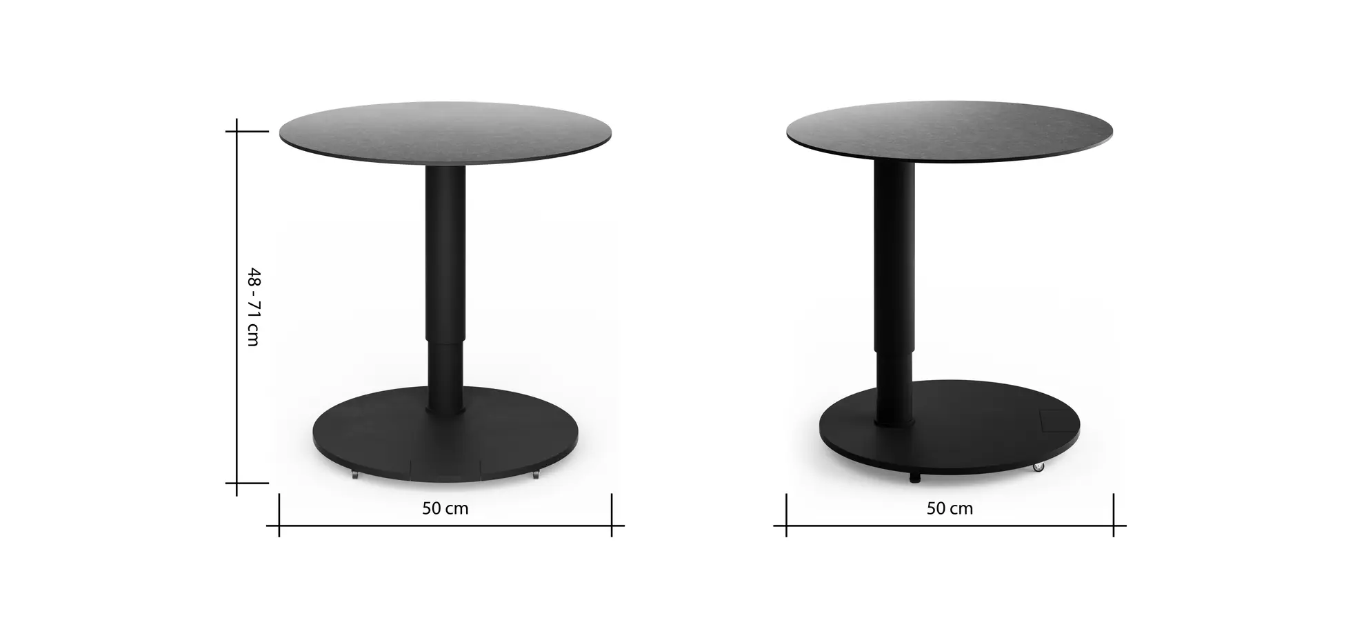 Beistelltisch Camas - LBH ca. 50x50x48 cm, Keramik schwarz