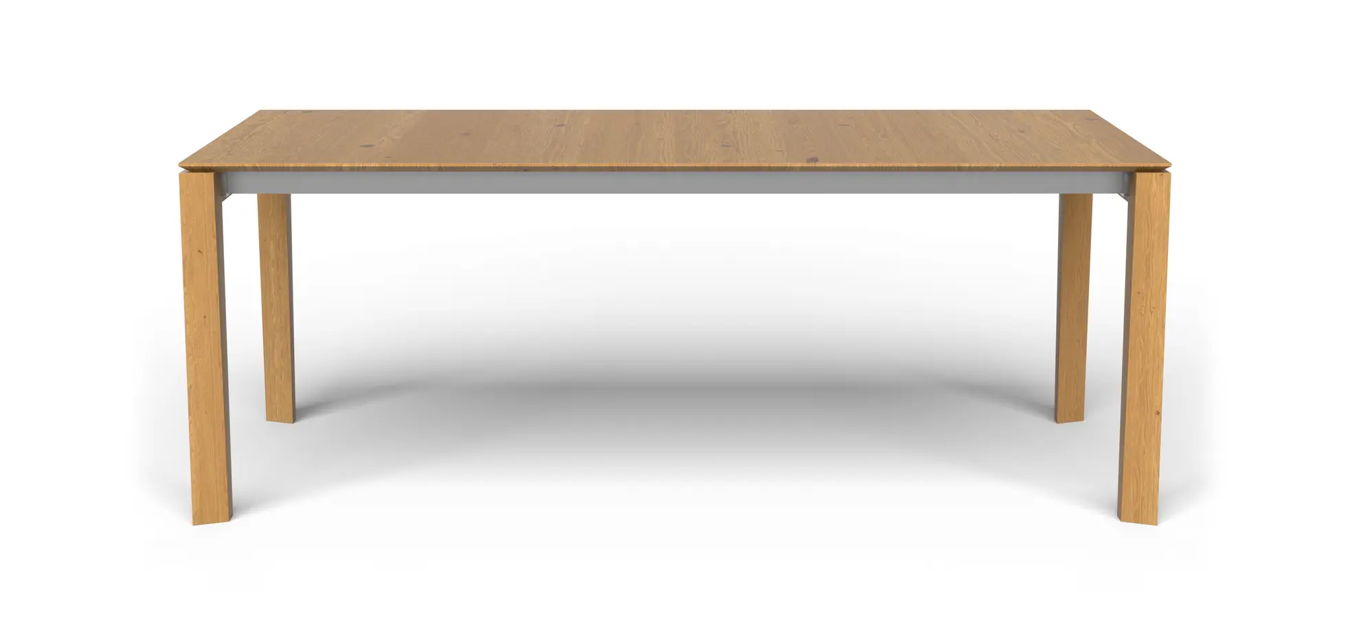 Esstisch 3400 - ausziehbar, LB ca. 200x100 cm, Asteiche massiv, Geölt, Gedrehter Fuss