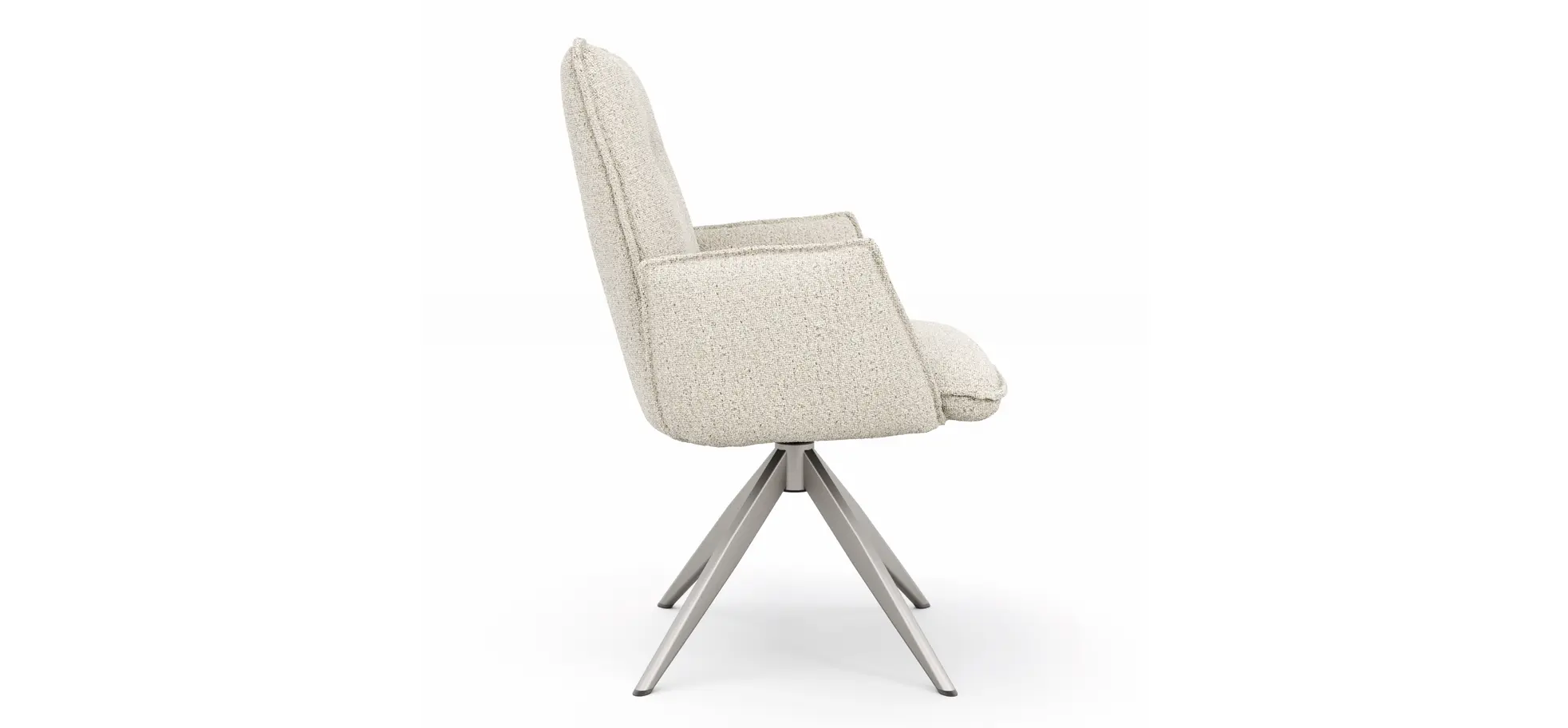 Armlehnstuhl Dinner - drehbar, Stoff, Champagner